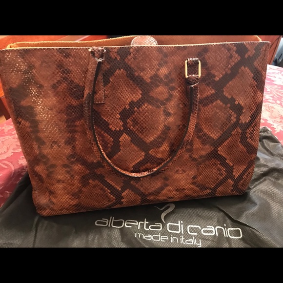 Alberta Di Canio LEATHER TOTE - Made in Italy - Picture 1 of 16